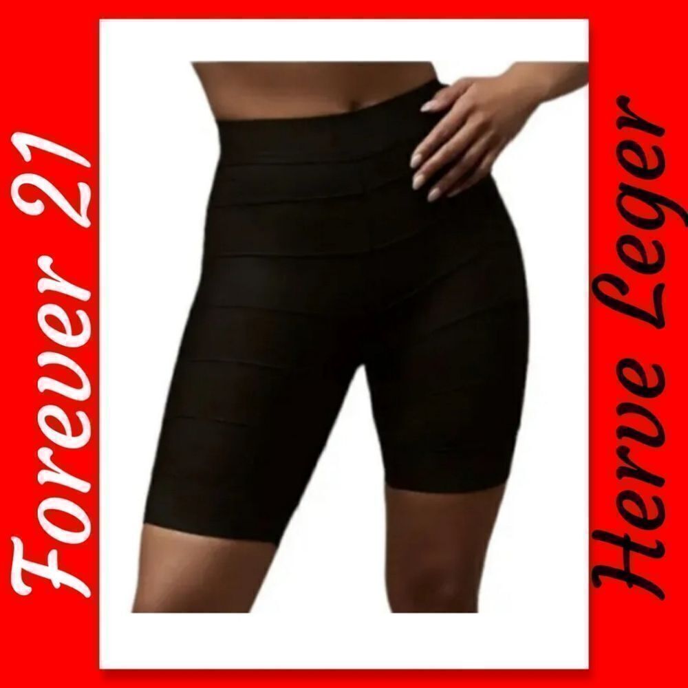Herve Leger Forever 21 Black Knit Bike Short NWT